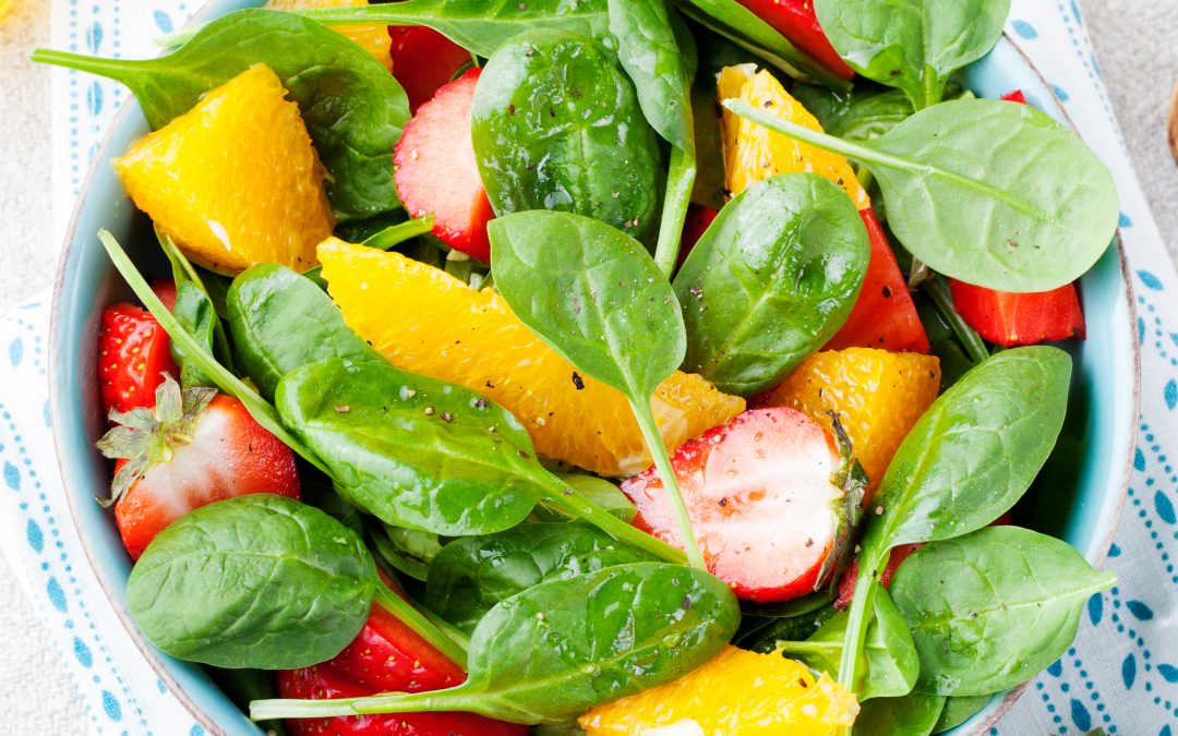 Minty Spinach Fruit Salad
