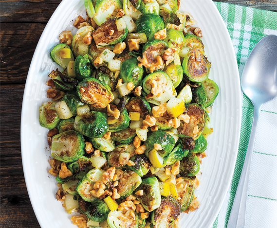 Roasted Brussels Sprouts with Apple