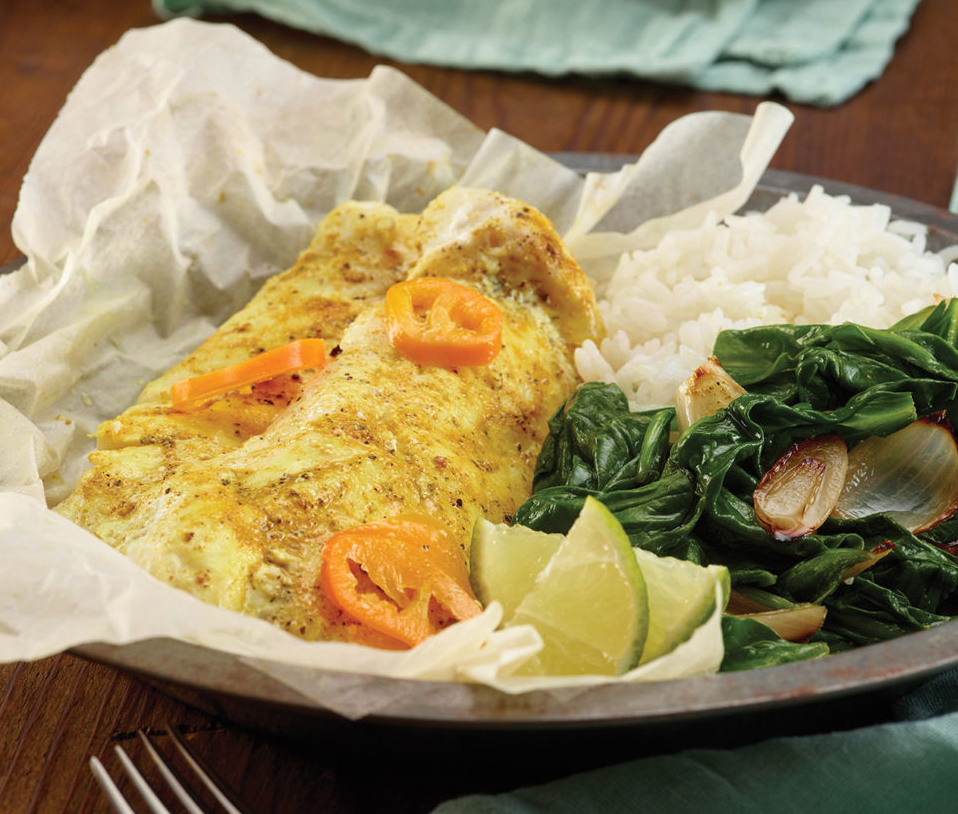 Turmeric-Ginger Haddock in Parchment